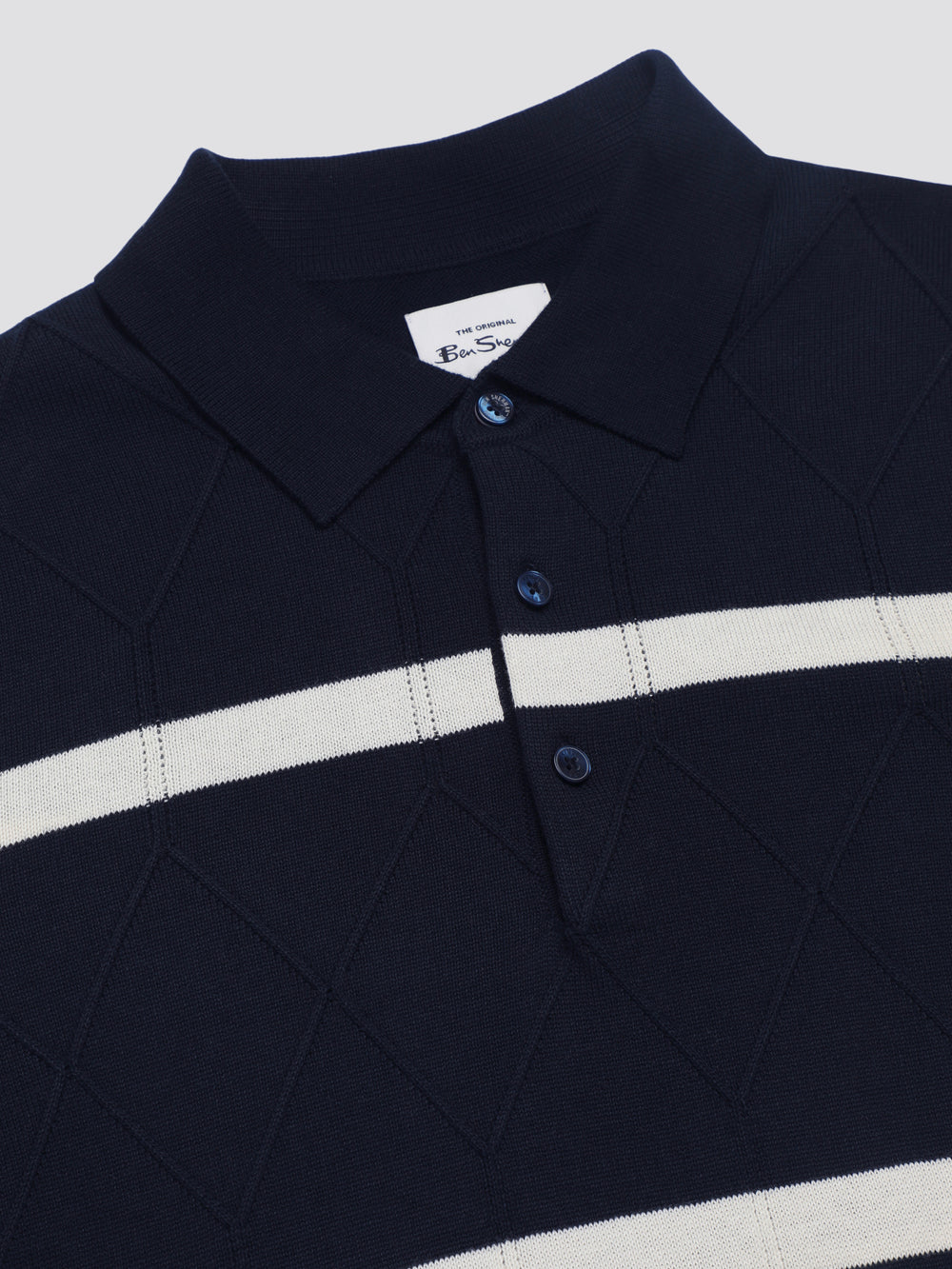 Ben Sherman Signature Argyle Stripe Polo Gebreide Kleding Donkerblauw | JBGE-02163