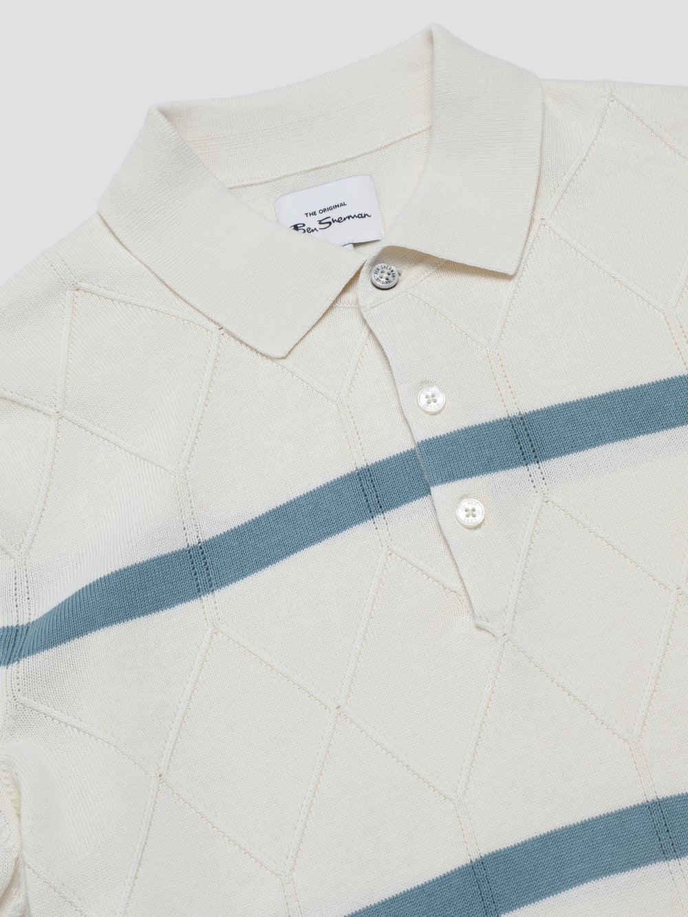 Ben Sherman Signature Argyle Stripe Polo Gebreide Kleding Wit | ZSEW-13498