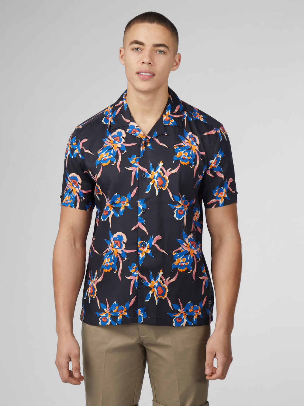 Ben Sherman Signature Botanical Print Overhemd Zwart | LNPK-35274