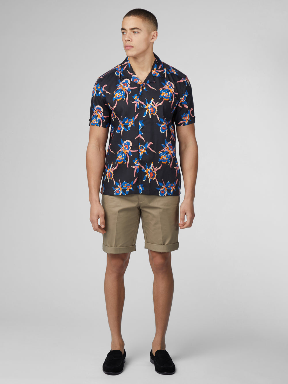 Ben Sherman Signature Botanical Print Overhemd Zwart | LNPK-35274