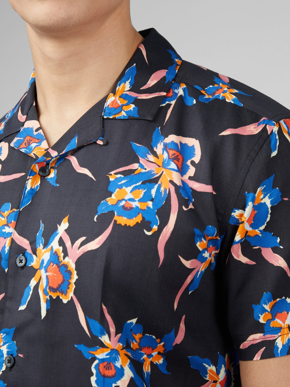 Ben Sherman Signature Botanical Print Overhemd Zwart | LNPK-35274