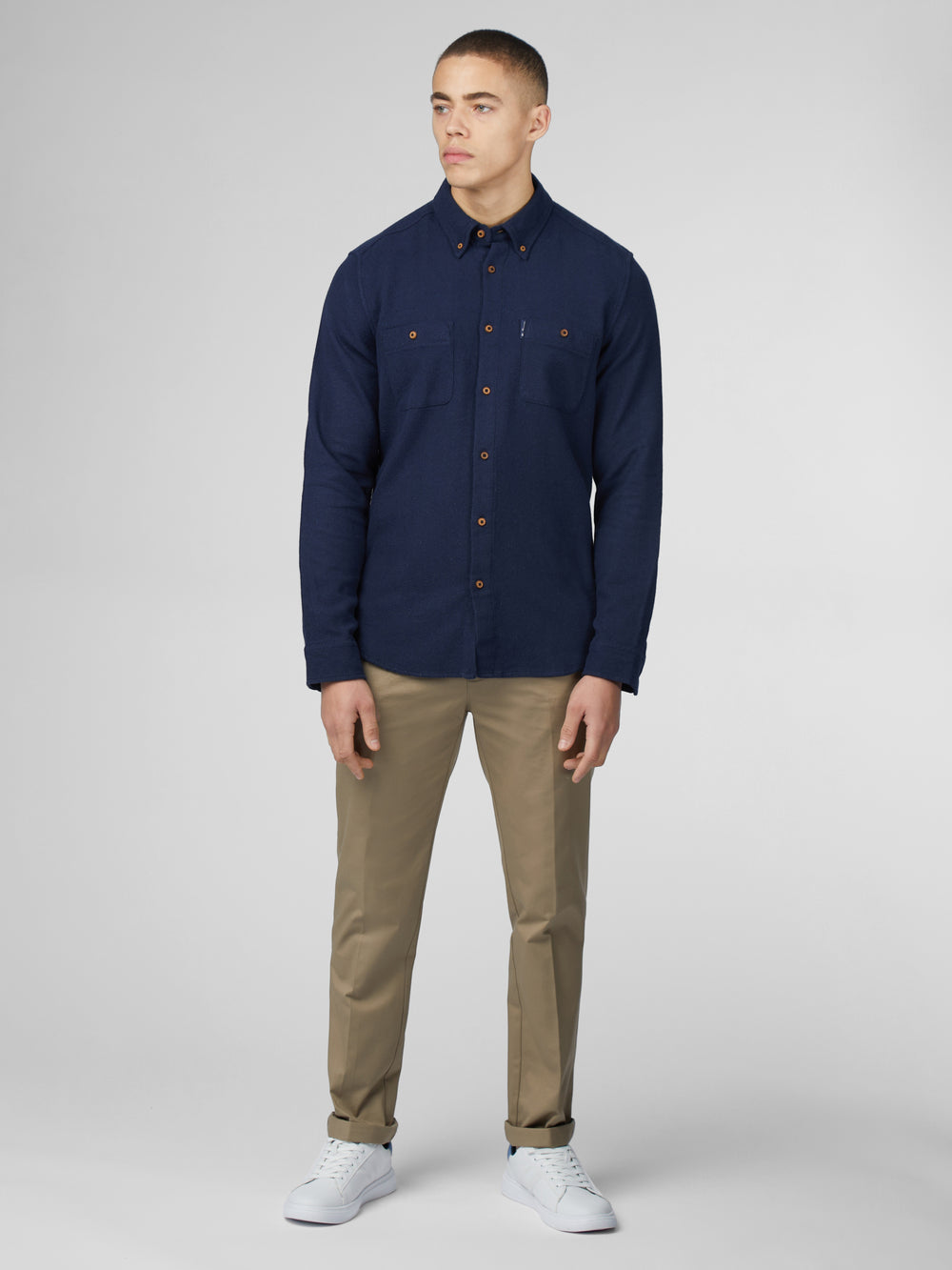 Ben Sherman Signature Boucle Overhemd Donkerblauw | KSPV-63529