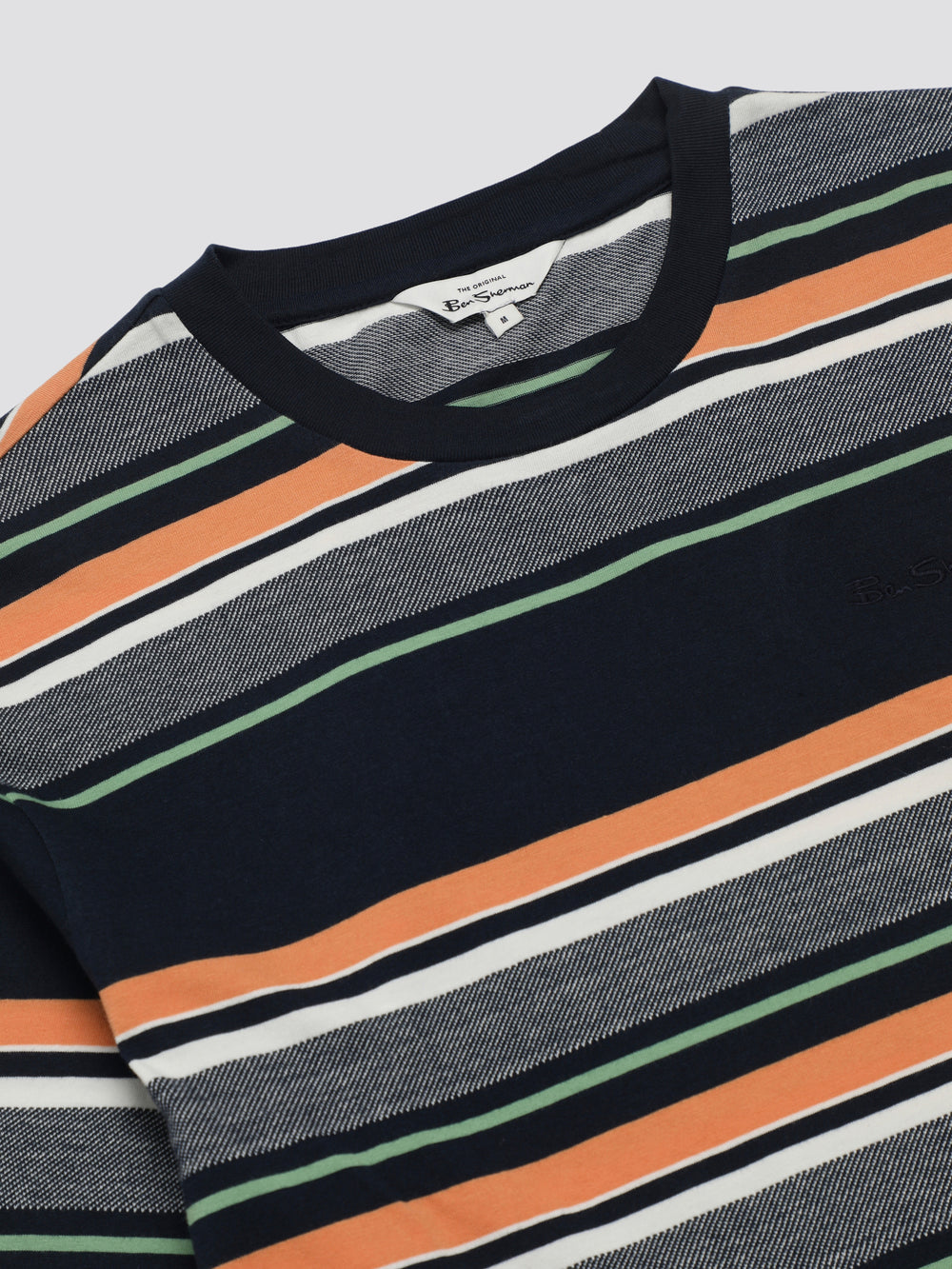 Ben Sherman Signature Engineered Stripe T-Shirt Donkerblauw | RXMA-04536