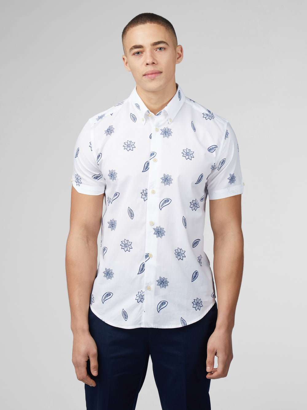 Ben Sherman Signature Floral Overhemd Wit | IJNT-48536