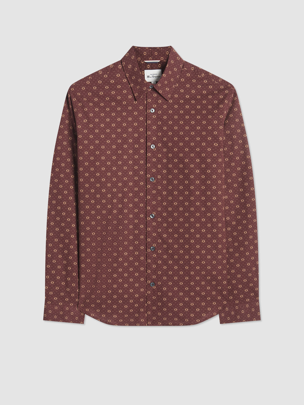 Ben Sherman Signature Geo Overhemd Bruin | GKET-80925