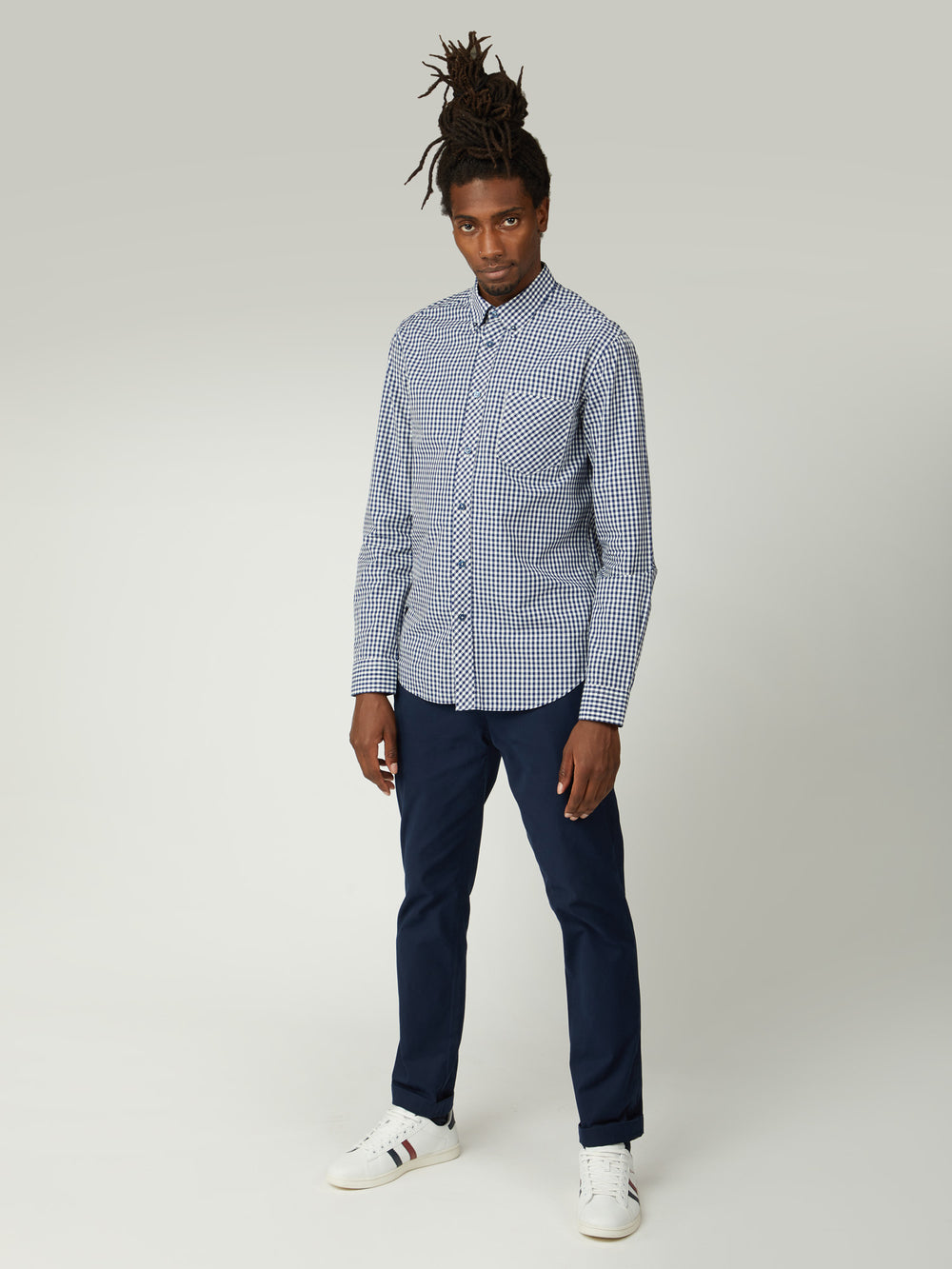 Ben Sherman Signature Long-Sleeve Gingham Overhemd Donkerblauw | IAQC-40129