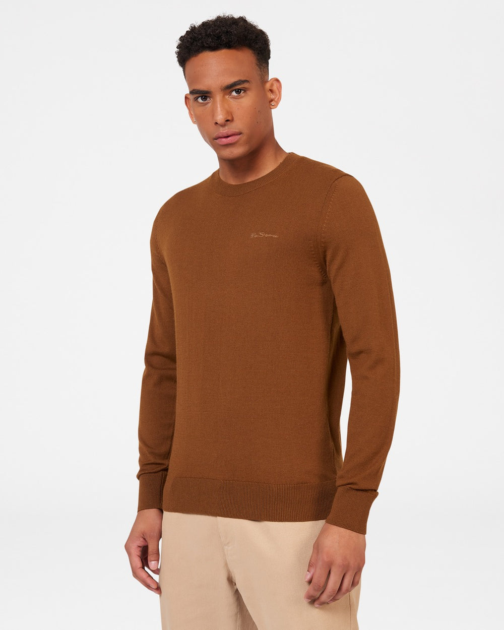 Ben Sherman Signature Merino Crewneck Gebreide Kleding Bruin | HYMX-63280