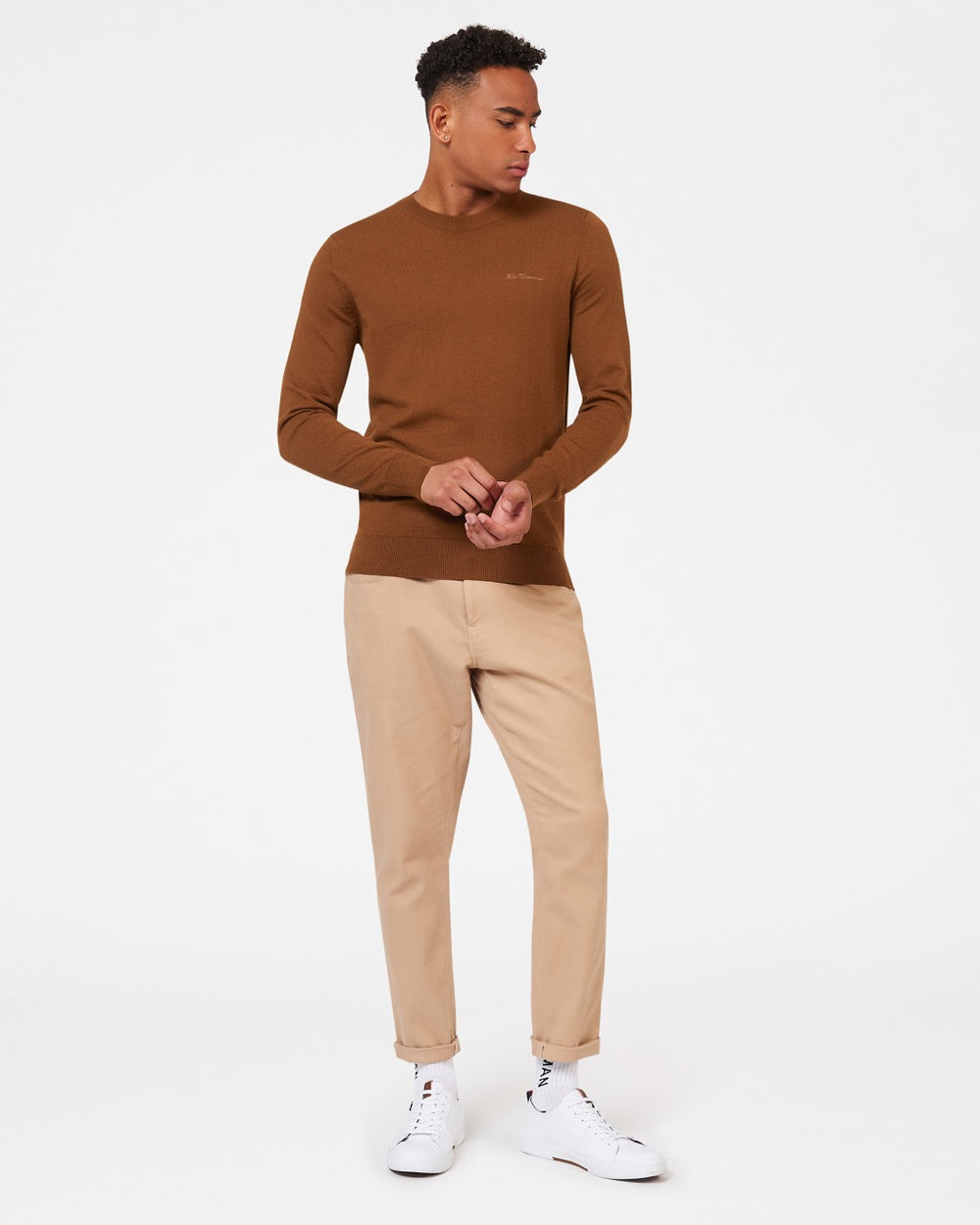 Ben Sherman Signature Merino Crewneck Gebreide Kleding Bruin | HYMX-63280