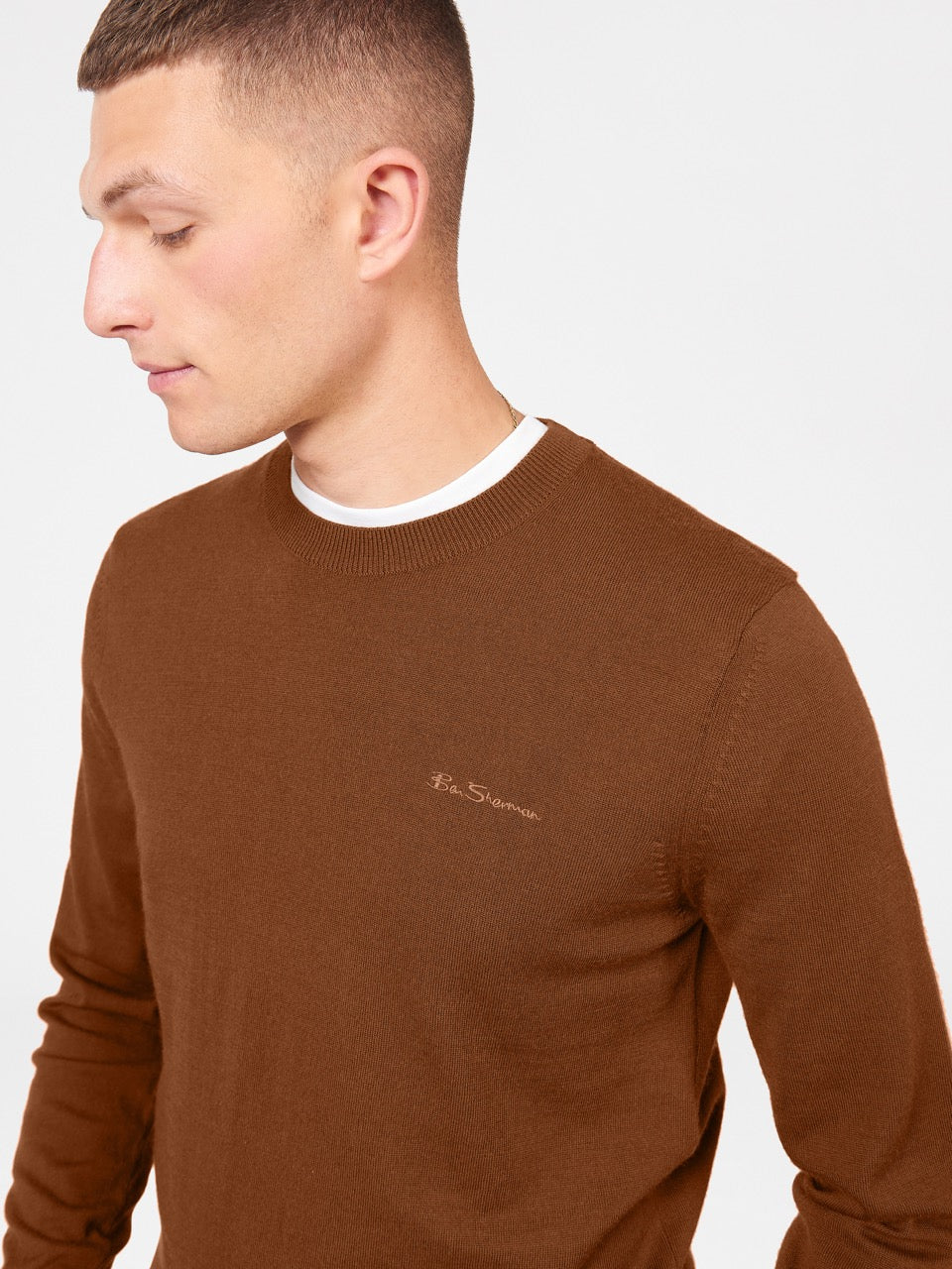 Ben Sherman Signature Merino Crewneck Gebreide Kleding Bruin | HYMX-63280