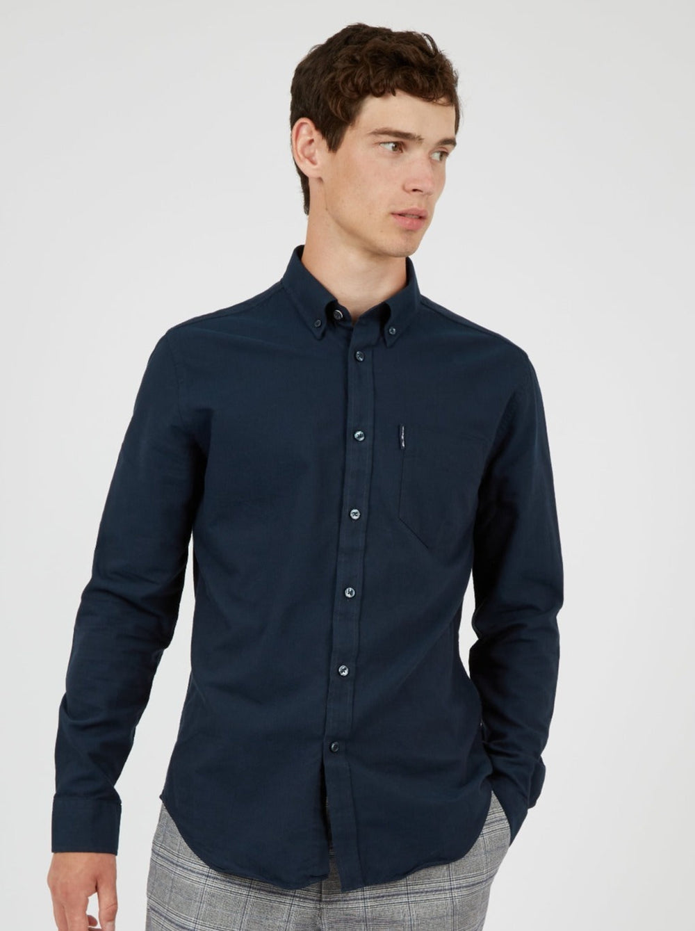 Ben Sherman Signature Organic Oxford Overhemd Donkerblauw | CBTU-67540