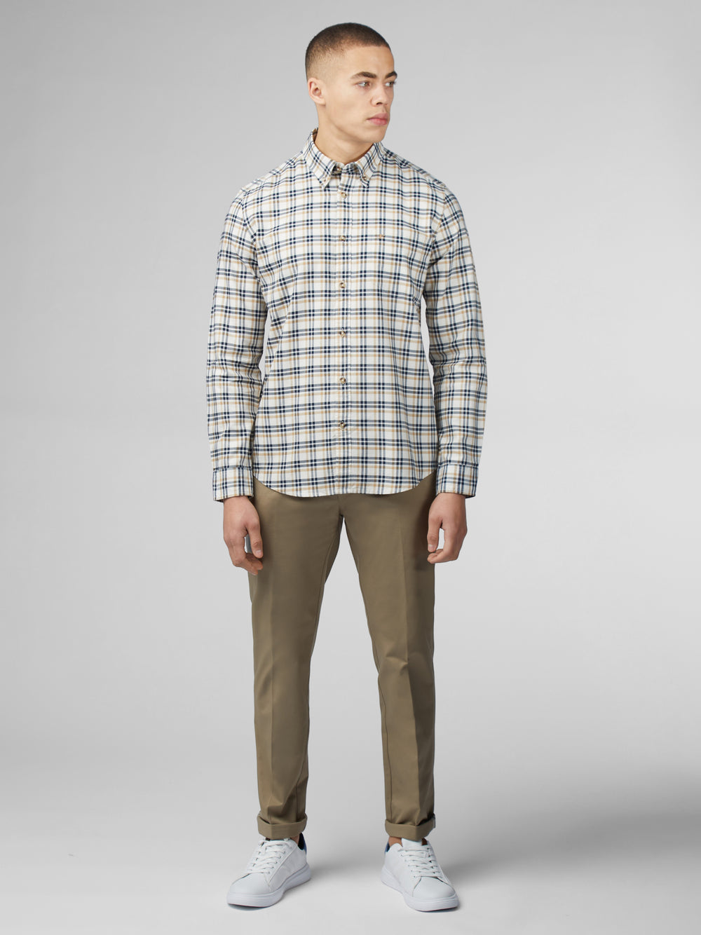 Ben Sherman Signature Oxford Check Overhemd Wit | RGNO-83425