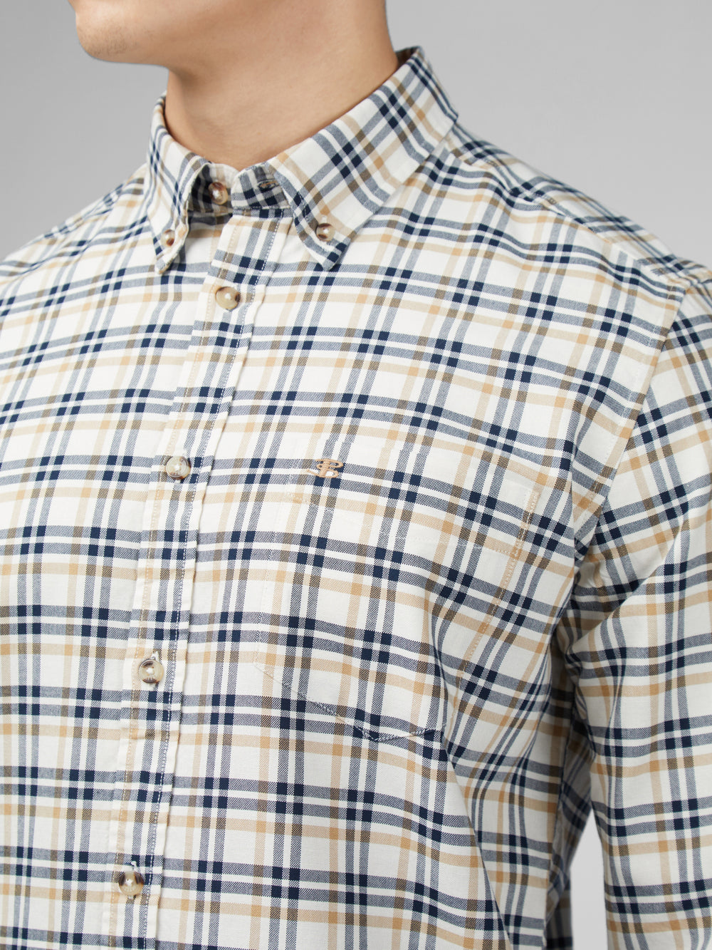 Ben Sherman Signature Oxford Check Overhemd Wit | RGNO-83425