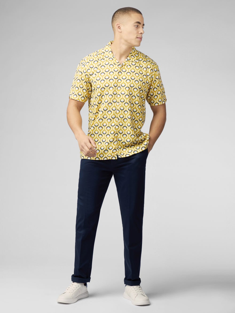 Ben Sherman Signature Retro Geo Overhemd Geel | LEXF-35290