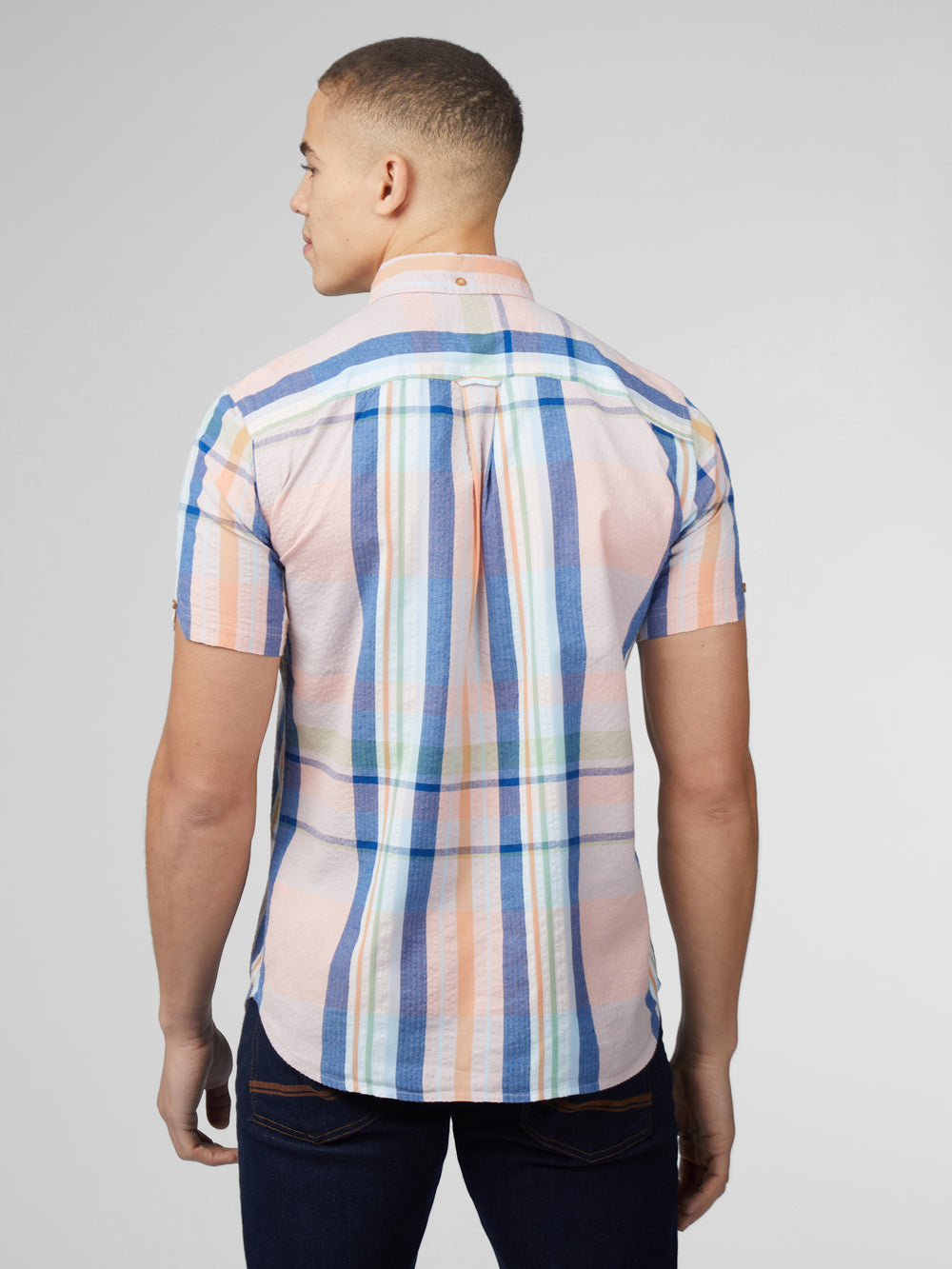 Ben Sherman Signature Seersucker Check Overhemd Roze | PNIT-08659