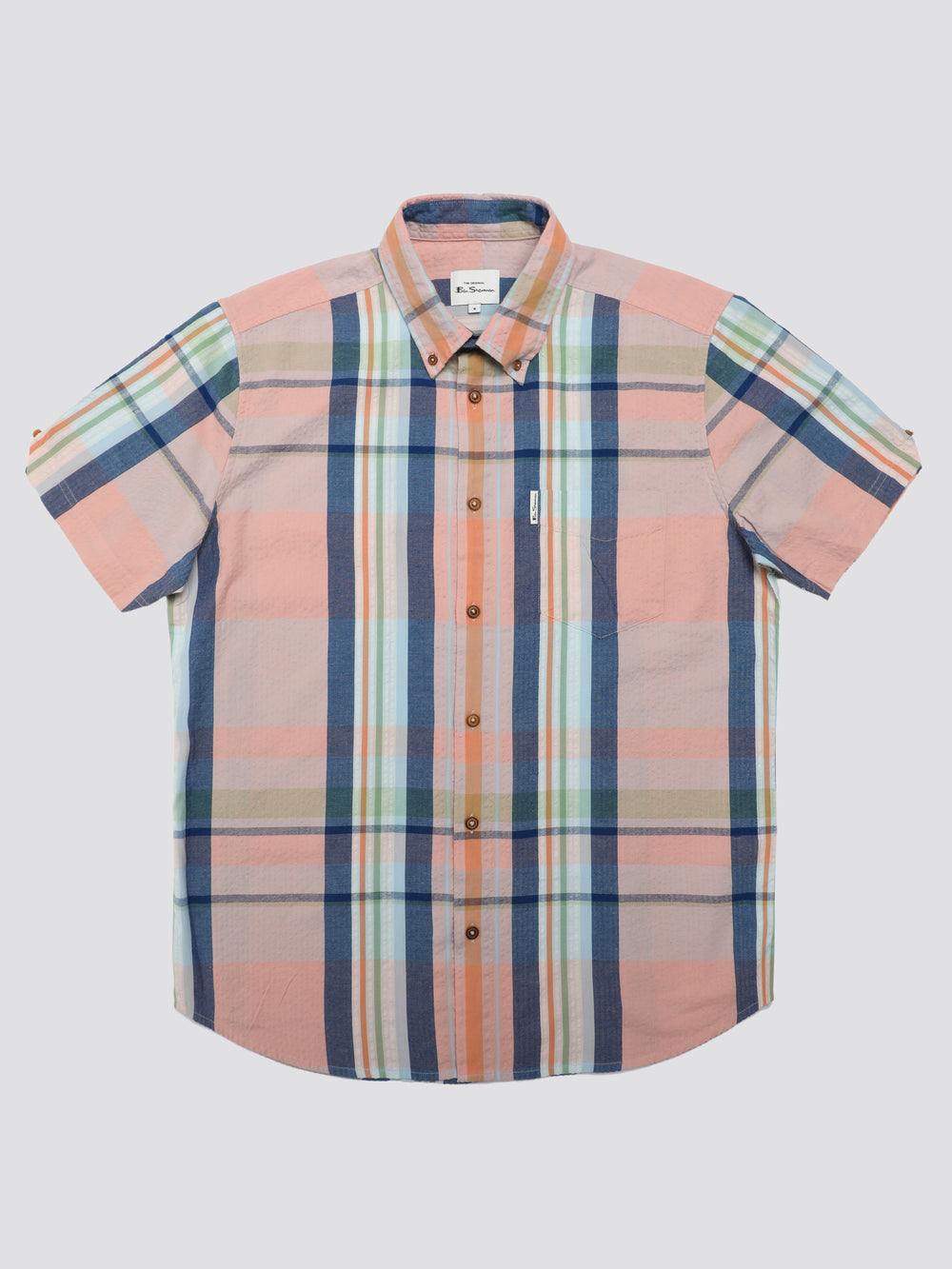 Ben Sherman Signature Seersucker Check Overhemd Roze | PNIT-08659