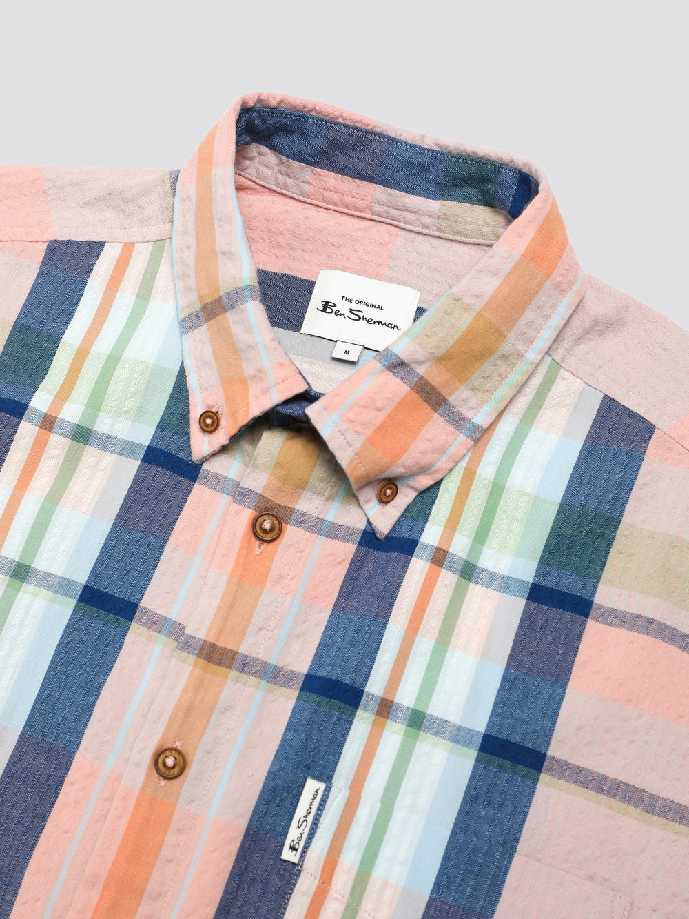 Ben Sherman Signature Seersucker Check Overhemd Roze | PNIT-08659