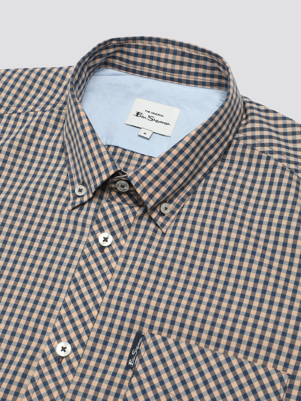 Ben Sherman Signature Short Sleeve Gingham Overhemd Koper Oranje | GSDI-49150