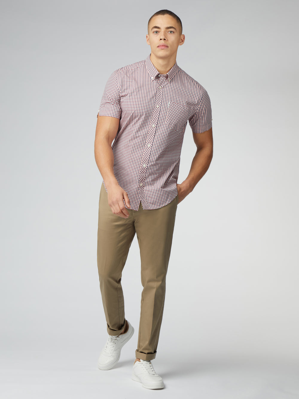 Ben Sherman Signature Short Sleeve Gingham Overhemd Rood Wit | EOIW-18640