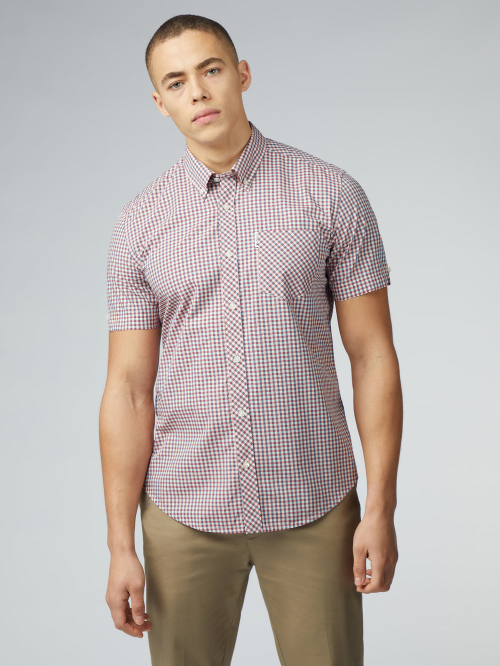 Ben Sherman Signature Short Sleeve Gingham Overhemd Rood Wit | EOIW-18640