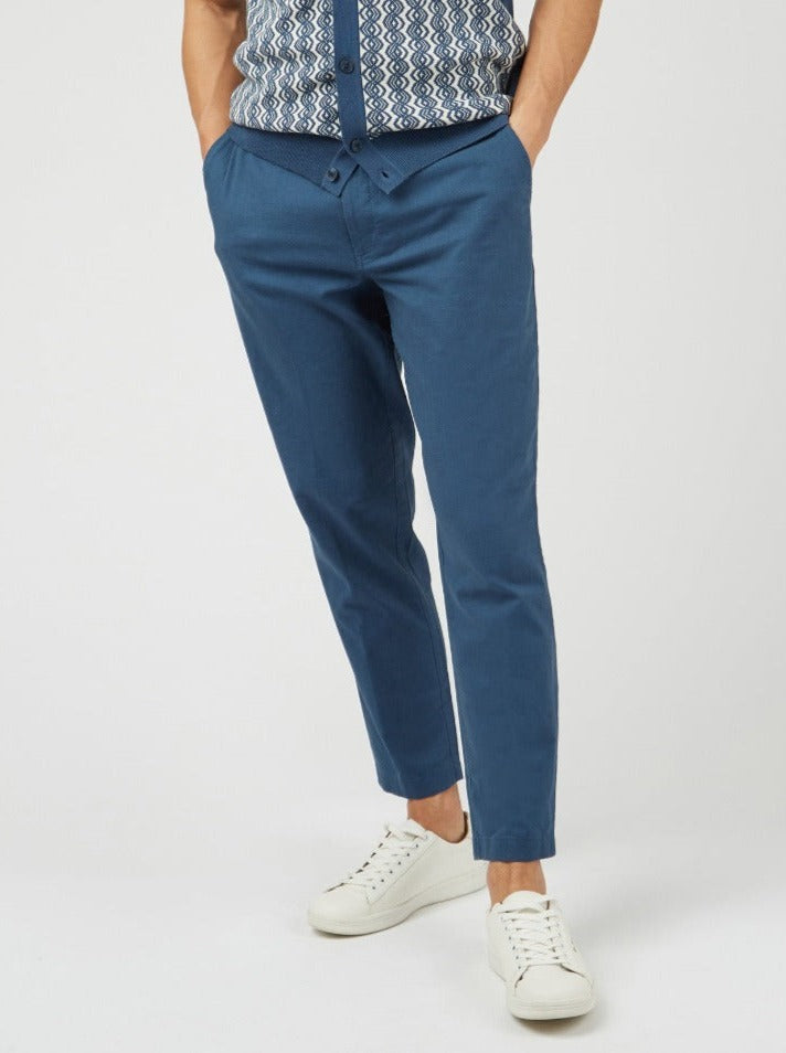 Ben Sherman Signature Slim Taper Linen Broek Blauw | IHGW-31475