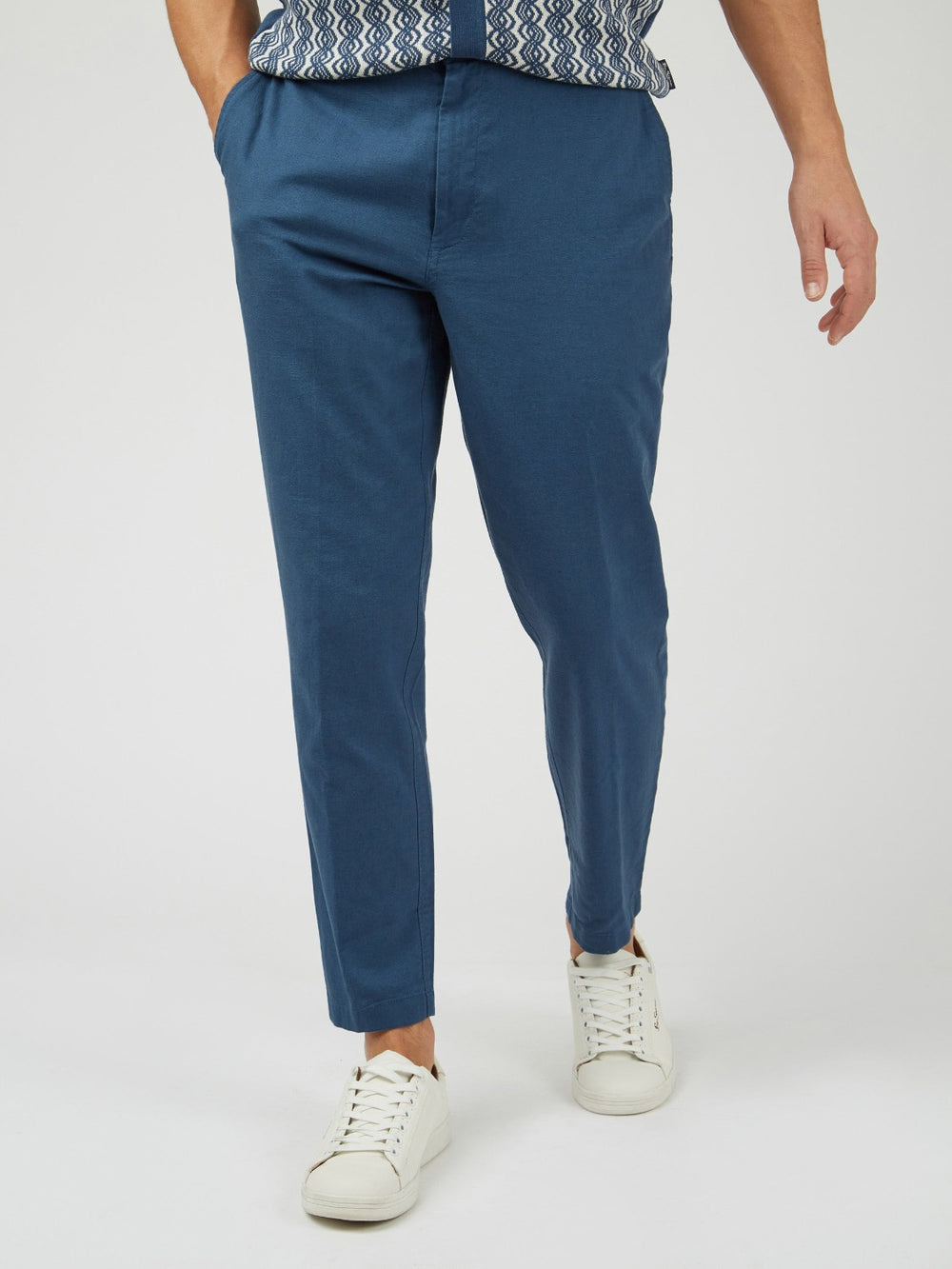 Ben Sherman Signature Slim Taper Linen Broek Blauw | IHGW-31475