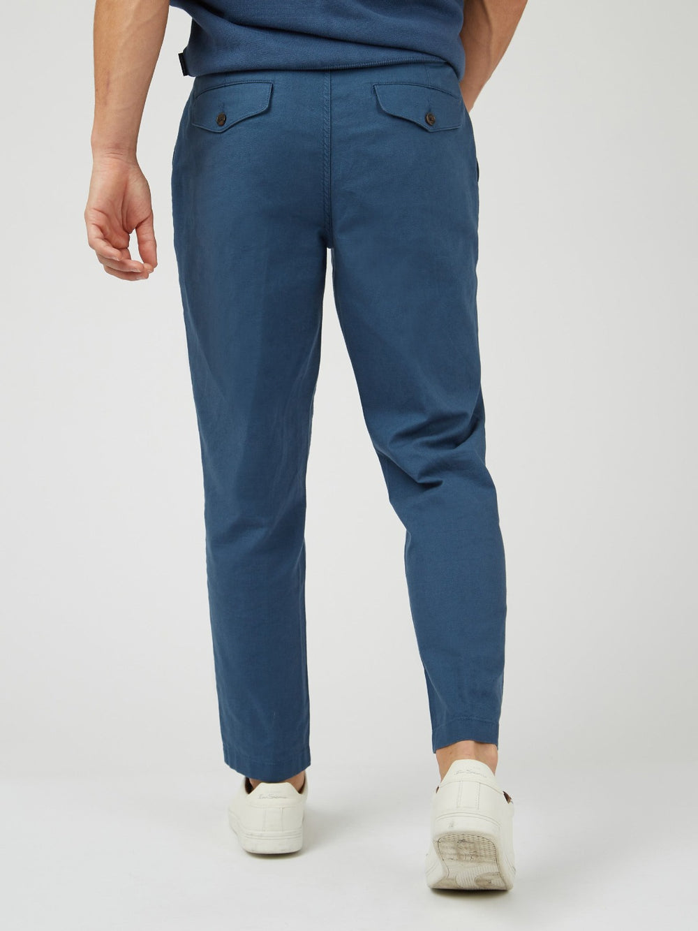 Ben Sherman Signature Slim Taper Linen Broek Blauw | IHGW-31475