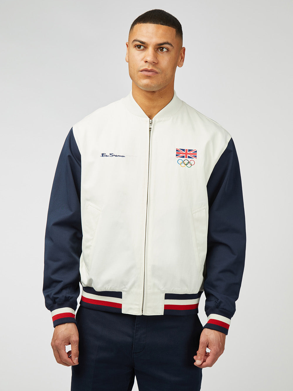 Ben Sherman Team GB Commercial Bomber Jassen Wit | LYHJ-36471