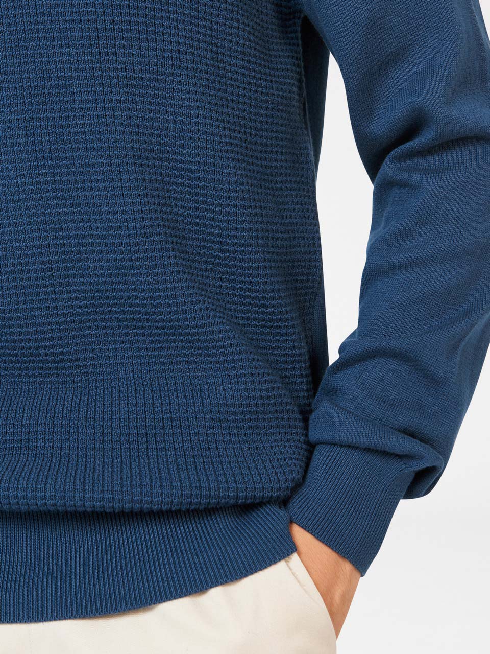 Ben Sherman Textured Crewneck Gebreide Kleding Indigo | TSJU-53246