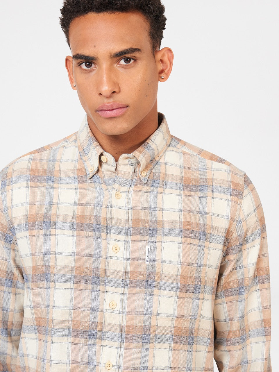 Ben Sherman Twisted Yarn Check Overhemd Bruin | IQSZ-26378