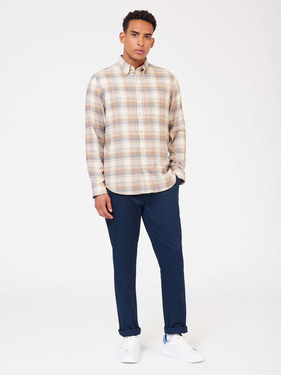 Ben Sherman Twisted Yarn Check Overhemd Bruin | IQSZ-26378